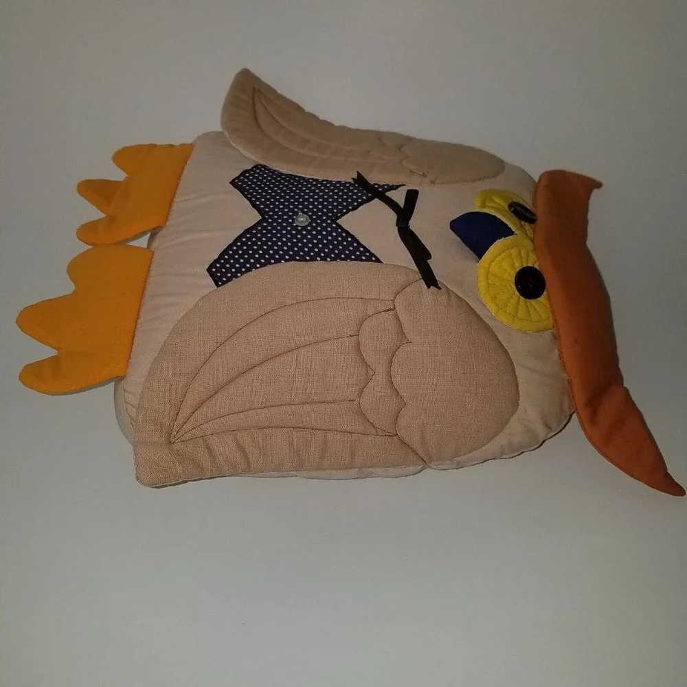 VTG House of Hatten Owl Decorative Pillow Plush 12